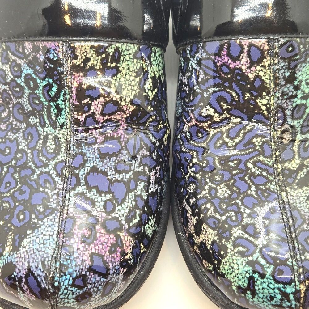 Dansko Work Wonders Comfort Clogs Multicolor Patent Leather Slip Resistant EU 38 - Picture 6 of 13